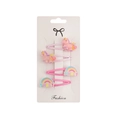 4-teiliges Einhorn und Regenbogen Haarclip-Set für Mädchen mit rosa Glitzer - Rosa Einhorn Regenbogen Stil