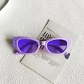 Occhiali da sole cat-eye viola chiaro con rivetti in metallo e lenti colorate - Viola