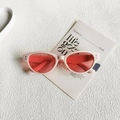 Occhiali da sole cat-eye rosa con lenti rosse e montatura in resina modello JH18203 - Montatura Rosa / Lenti Rosse