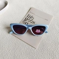 Dopamin-Kinder-Sonnenbrille in Hellblau, Katzenaugen-Form mit pinkem Tiger-Dekor - Blau