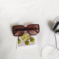 Gafas de sol cuadradas de gran tamaño con montura de carey y lentes marrones degradados - Estampado de leopardo