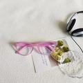 Retro cat-eye sunglasses in pink frames for women with lightweight TR material - Pink Frame Clear Lens
