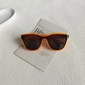 Retro hollow-out orange frame sunglasses with dark lenses for a trendy street look - Orange