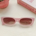 Detail view of retro square pink sunglasses with gradient lenses and model 97231 imprint - Pink