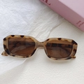 Lunettes de soleil hip-hop carrées en écaille de tortue avec verres marron foncé - Motif Vache Laitière