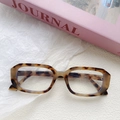 Lunettes de soleil hip hop monture carrée écaille vintage avec branches larges - Écaille Blanche Verres Transparents