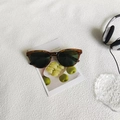 Retro Cat-Eye-Sonnenbrille mit Schildpatt-Muster und dunklen Gläsern für Damen - Gestreift Grüne Gläser