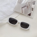Lunettes de soleil hip hop monture carrée blanche large avec verres gris foncé tendance - Blanc Grisâtre