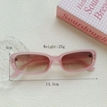 Pink rectangular frame sunglasses with silver heart accents and gradient lenses - Pink