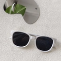 Chic square sunglasses featuring a matte white frame and dark black lenses for women - White