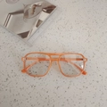 Retro pilot style kids sunglasses in translucent orange with durable large frames - Transparent Orange