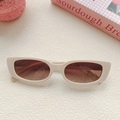 Chic beige rectangular sunglasses with brown gradient lenses and durable resin frame - Off White