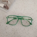 Occhiali da sole retrò per bambini con montatura verde trasparente e doppio ponte - Verde Trasparente
