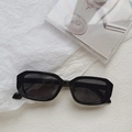 Chic black thick frame rectangular hip hop sunglasses with dark lenses for trendy styling - Black and Gray