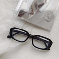 Hip hop square frame wide sunglasses in glossy black finish with inner temple specs - Black Frame Clear Lenses
