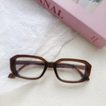 Hip hop square sunglasses in translucent dark amber with stylish thick frame - Transparent Tea White Lens
