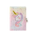 Diario unicorno in peluche con ricamo a stelle e lucchetto, taccuino per bambini - Multicolore Tie-dye