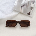 Retro rectangular sunglasses with translucent tea-colored frames and brown lenses - Transparent Tea / Tea Lens