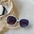 White frame oversized sunglasses with purple gradient lenses for a stylish look - White Frame Purple Lens / White