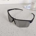 Gafas de sol deportivas plegables para niños con montura negra y lentes de espejo - Montura Negra Espejo Plateado