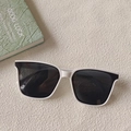 Trendy square white frame sunglasses with dark black lenses for a stylish travel look - White