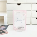 Support photo en acrylique rose avec motifs de cœur et socle pour cartes d'idoles - Cœur Rose