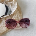 Fashion sunglasses with transparent pink frame and purple gradient lenses for women - Transparent Pink Frame Purple Lens / Transparent Pink
