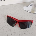 Foldable kids sports sunglasses with red frame and dark lenses for outdoor activity - Rose Red