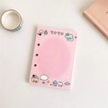 Détail de la recharge à 6 trous rose à carreaux avec d'adorables dessins de fraises - Papier de Recharge-Carreaux Roses(A)