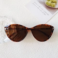 Occhiali da sole cat eye con montatura tartarugata e lenti marrone scuro stile retrò - Marrone leopardato