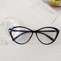 Leichte schwarze Cat-Eye-Brillenfassung Modell 77122 mit polierter Oberfläche für Damen - Katzenauge (77122) / Schwarz
