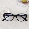 Montura de gafas ojo de gato negra retro con medidas 65-17-140 para un estilo de moda - Negro