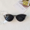 Occhiali da sole cat-eye grigio trasparente con lenti scure in stile minimale - Grigio Trasparente