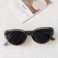 Occhiali da sole cat-eye retrò con montatura grigio traslucido e lenti nere - Grigio Trasparente
