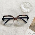 Montatura occhiali bicolore nero marrone trasparente con ampie lenti quadrate - Nero kaki