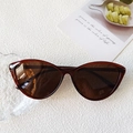 Deep brown cat-eye sunglasses with translucent frames and dark brown lenses for women - Transparent Dark Tea