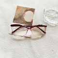 Occhiali cat-eye con sfumatura rosso-trasparente e lenti anti-luce blu alla moda - Borgogna