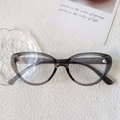 Modern cat-eye eyewear frame in translucent grey resin finish for a stylish look - Transparent Gray