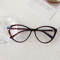 Monture de lunettes œil-de-chat ultra-légère au fini écaille de tortue - Oeil de chat (77122) / Thé Sombre Transparent