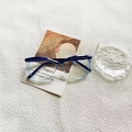 Modische Cat-Eye-Brille in Blau und Transparent mit Blaulichtfilter-Schutzgläsern - Blau