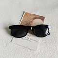 Occhiali da sole vintage rettangolari con montatura larga nera in stile moderno Ins - Nero