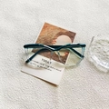 Cat-Eye Blaulichtfilter Brille mit blau-transparentem Farbverlauf im Kunststoffgestell - Grün