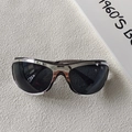 Lunettes de soleil Y2K ovales monture argentée et verres gris foncé mode chic - Gris Transparent Bord Argenté Lentille Grise