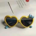 Polarisierte Kinder-Sonnenbrille in Herzform, gelber Rahmen mit blauer Schleife - Gelb (Blaue Schleife)