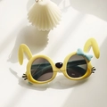 Lunettes de soleil lapin jaune pour enfants avec oreilles 3D et verres polarisés - Style Lapin Jaune