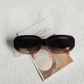 Lunettes de soleil rectangulaires dégradé marron avec verres foncés au style moderne - Dégradé Marron