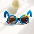 Lunettes de soleil polarisées pour enfants lapin bleu avec nœud jaune et silicone - Style Lapin Bleu (BT22053)