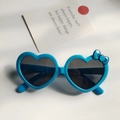 Herzförmige polarisierte Kinder-Sonnenbrille mit blauem Rahmen und Schleife - Blau (Blaue Schleife)