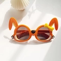 Lunettes de soleil pour filles en forme de lapin orange avec petit nœud - Style Lapin Orange