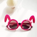 Lunettes de soleil polarisées pour enfants rose vif avec oreilles de lapin mignonnes - Style Lapin Rose Foncé